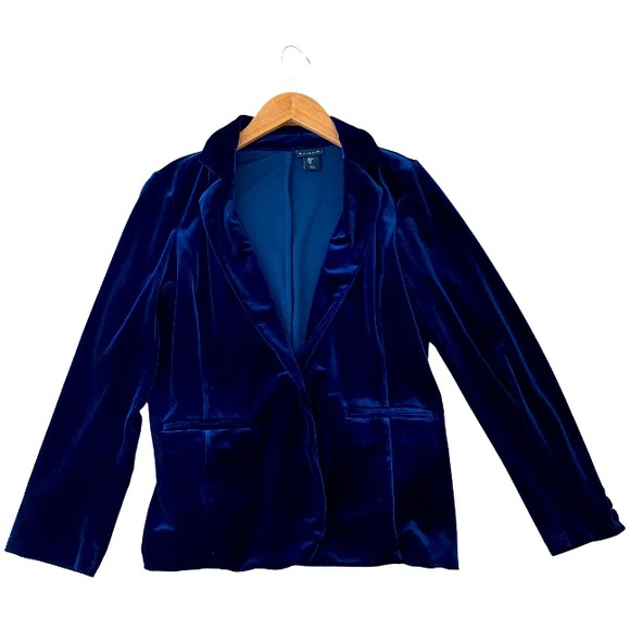 Tahari Jackets & Blazers - Tahari Office Attire Cocktail Special Occasion Navy Blue Velvet Blazer Size L